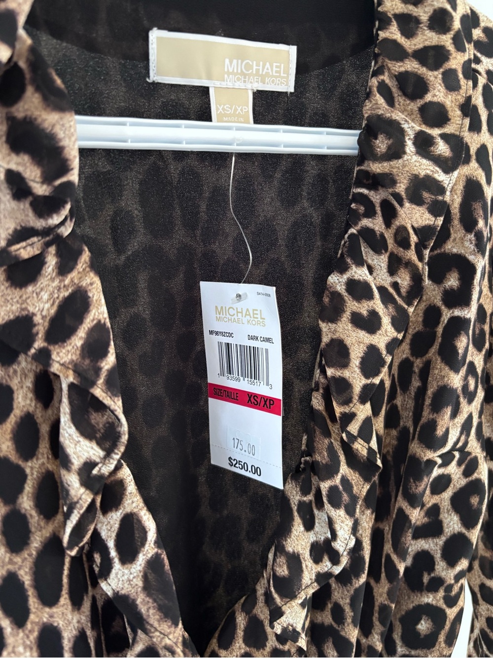 Michael by Michael Kors Leopard Wrap Dress - Brown Black - Picture 2 of 4